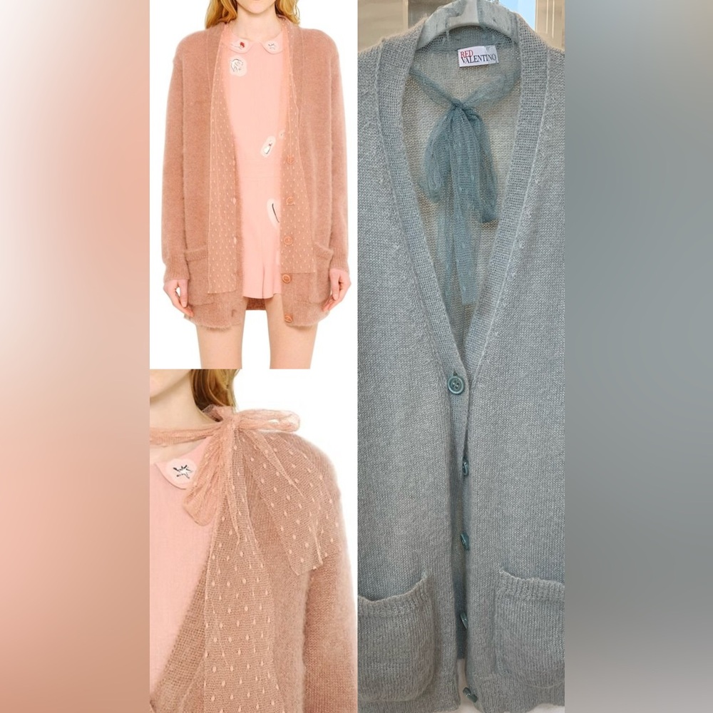 Red Valentino Mohair-Wool Blend Cardigan green XS